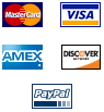 We Accept all Major Credit Cards and Paypal Payments
